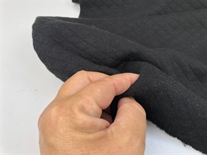 Quiltet jersey - sort lækker bomuldsquilt 